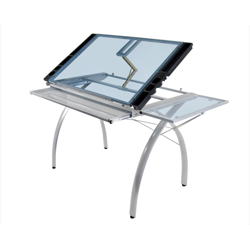 Latitude Run® Dash Glass Drafting Table & Reviews Wayfair